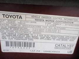 2003 TOYOTA COROLLA CE RED 1.8L MT Z16550